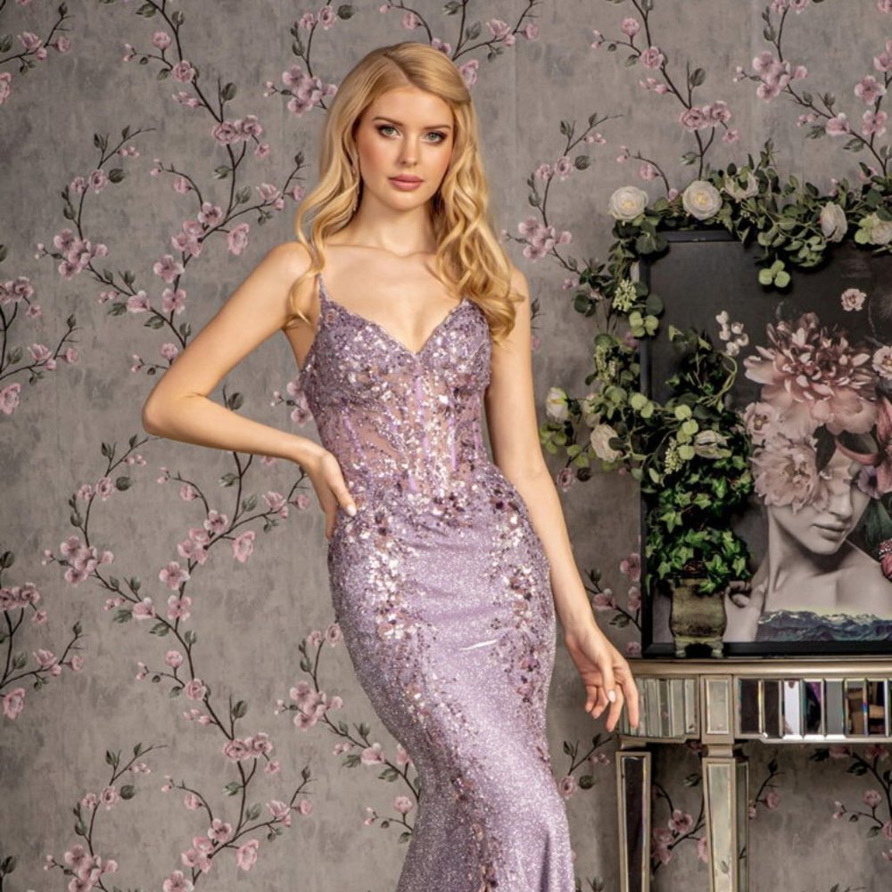 NEW LONG FORMAL MERMAID FORMAL DRESS EMBROIDERED WITH SEQUINS & BEADS GL3399